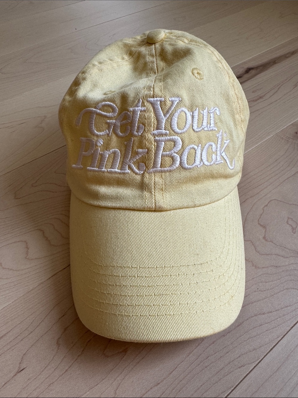 Yellow 'Get Your Pink Back' Embroidered Baseball Cap